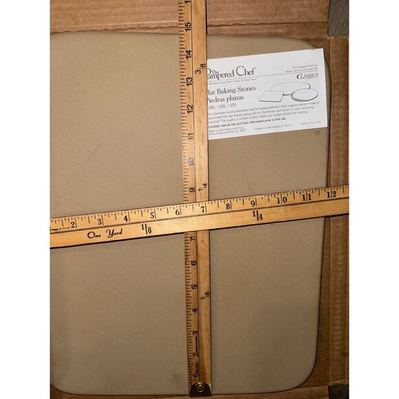 The Pampered Chef Flat Baking Stone 13"x15" Rectangle Classic Collection Stonewa - Picture 7 of 8